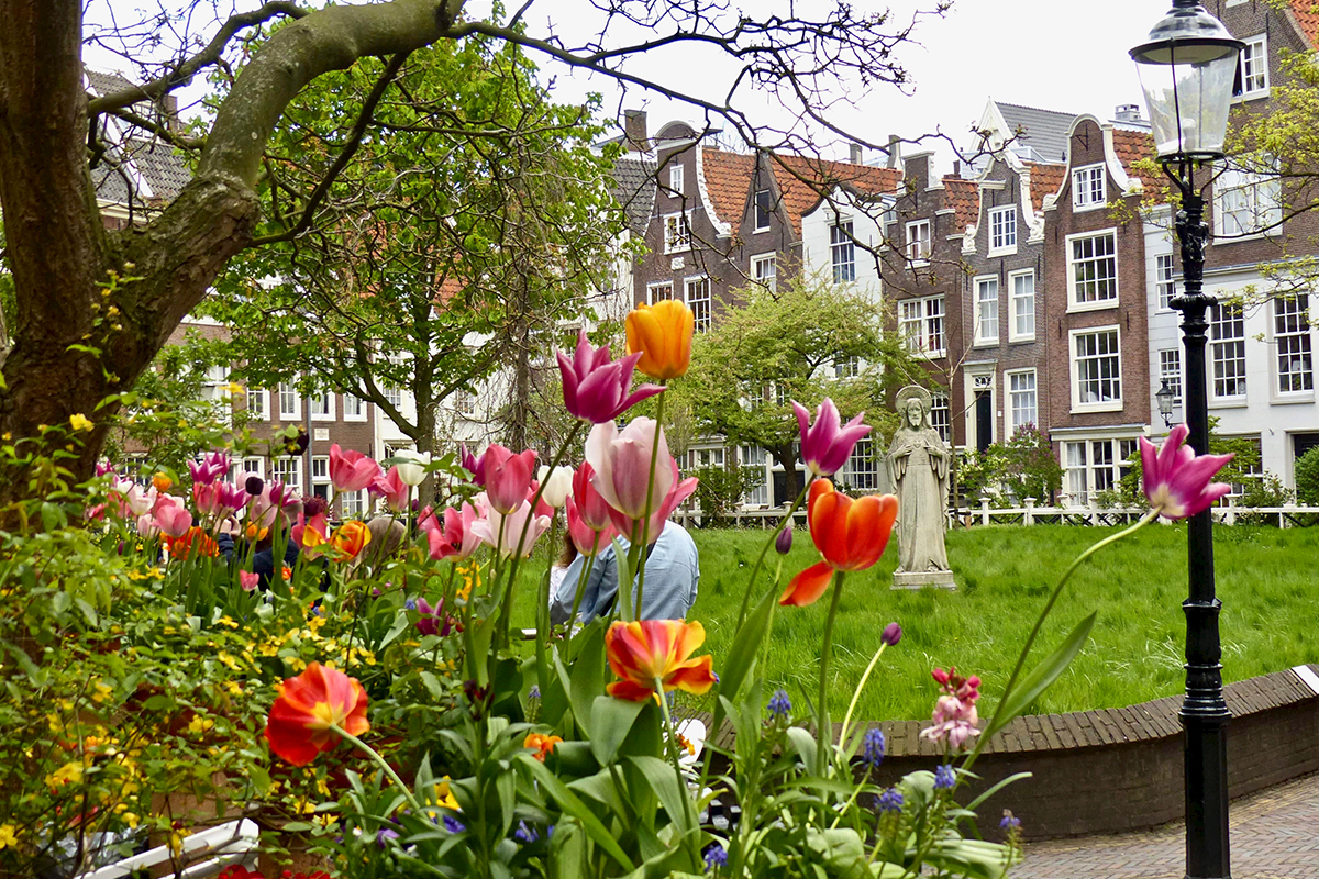 Fleurs beguinage Amsterdam velo