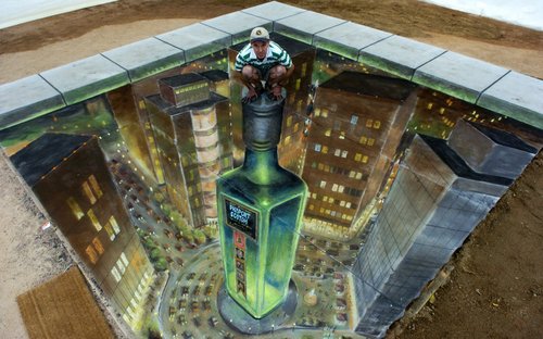 Un trompe l'oeil de rue Un trompe l'oeil de rue