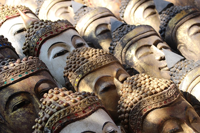 Masques lac Inle Birmanie