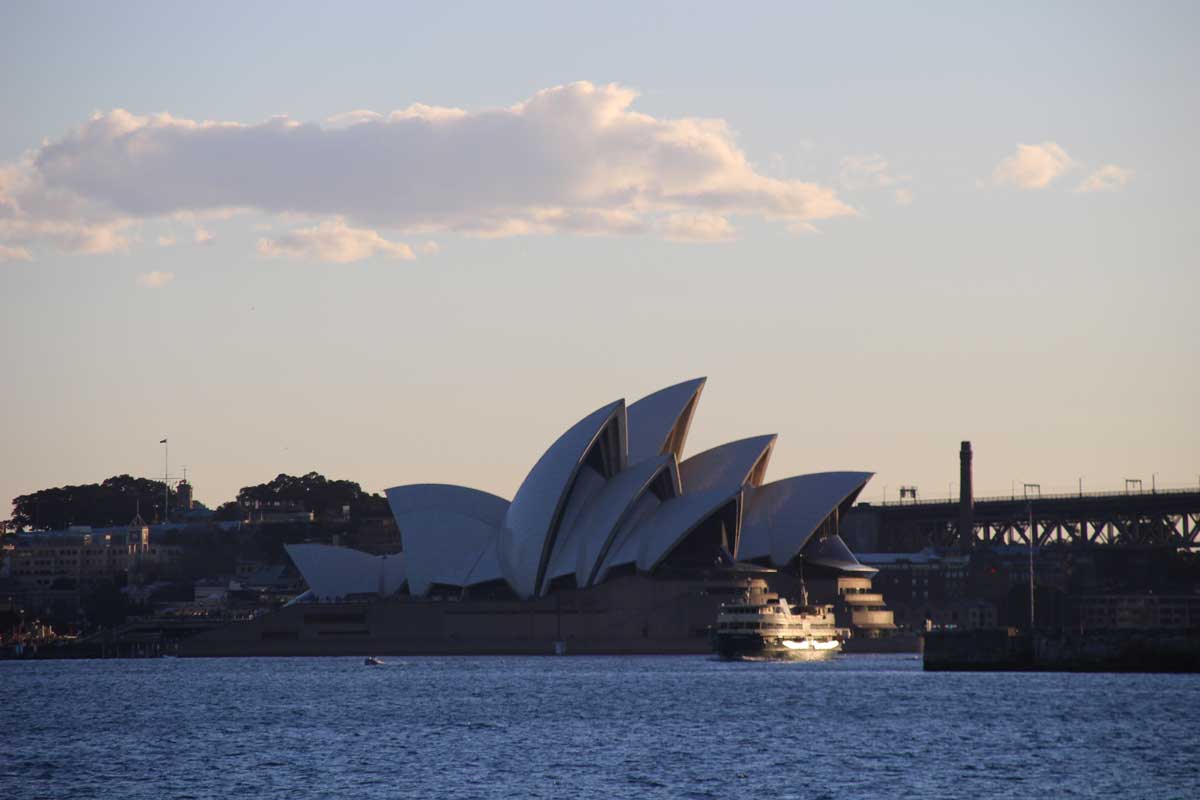coucher de soleil opera Sydney Australie