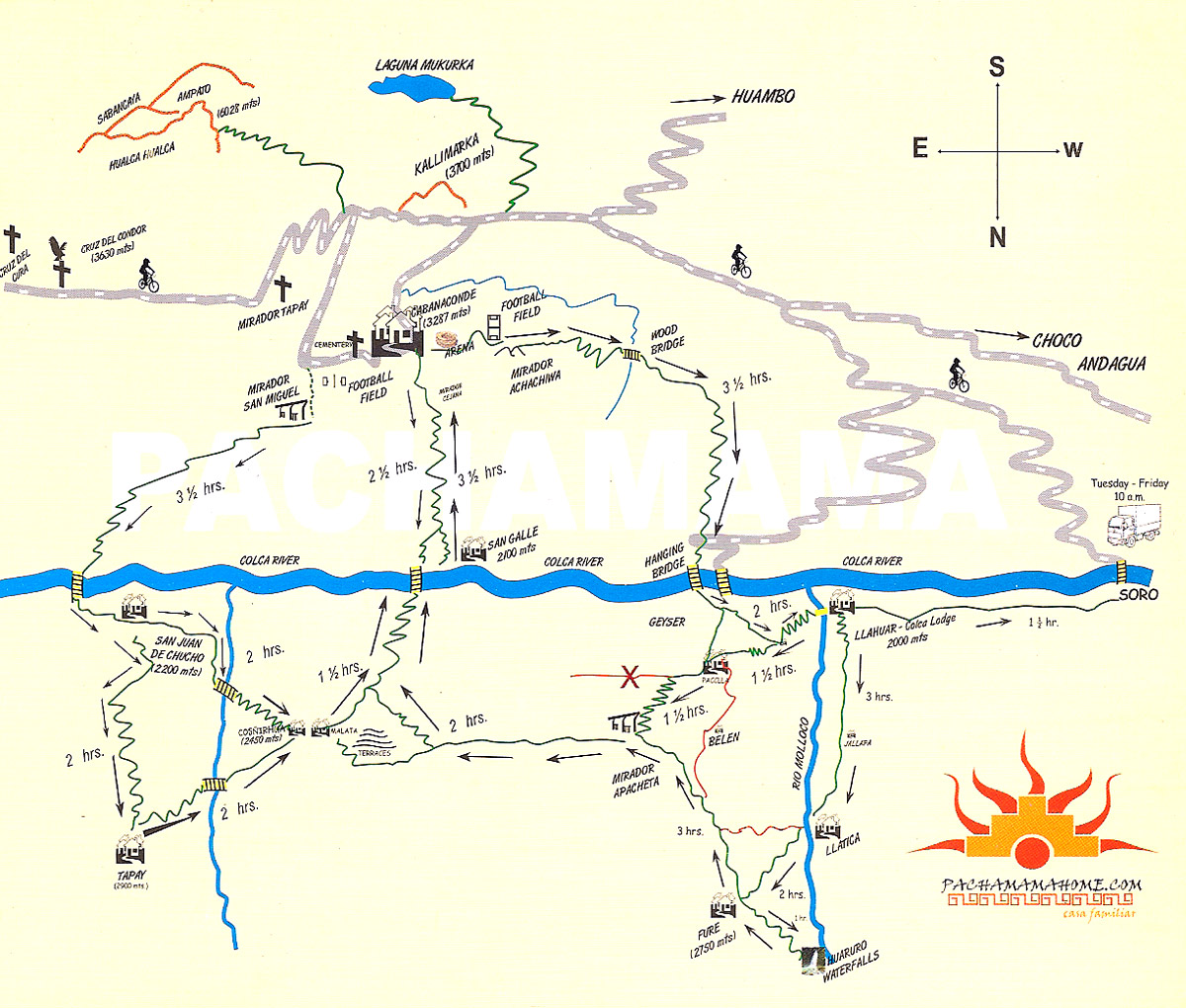 carte trek canyon colca perou