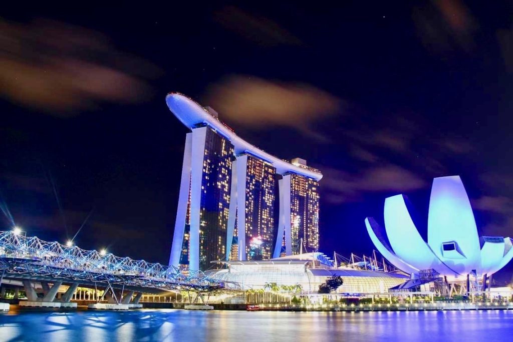 baie de Singapour de nuit