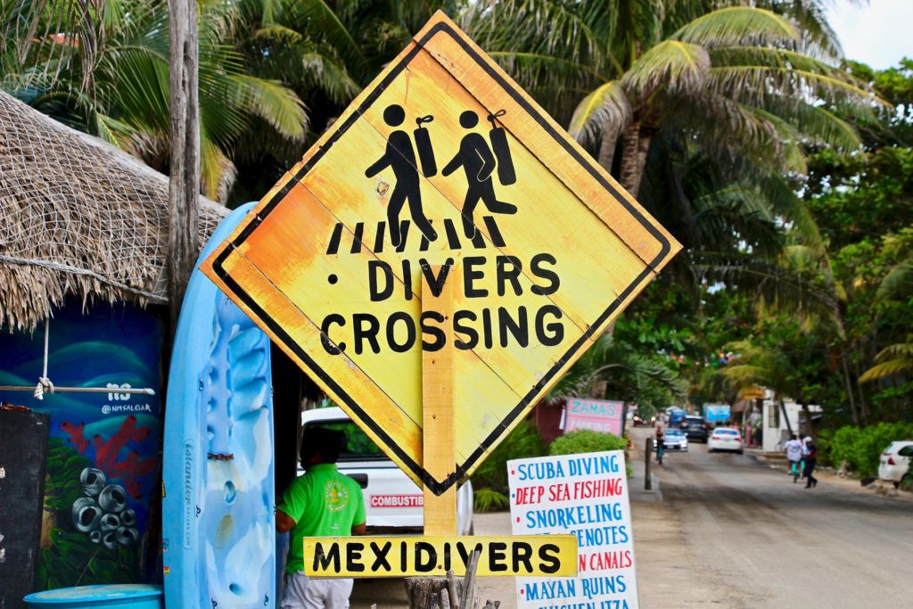 Panneau Plongée Tulum Mexique